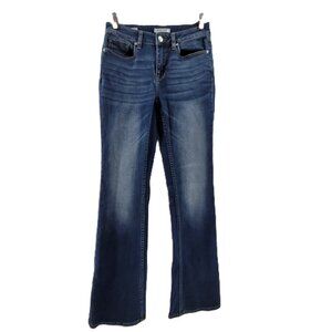 Vigoss Jeans Women's 25 Blue Jagger Boot Cut Classic Fit Mid Rise Stretch